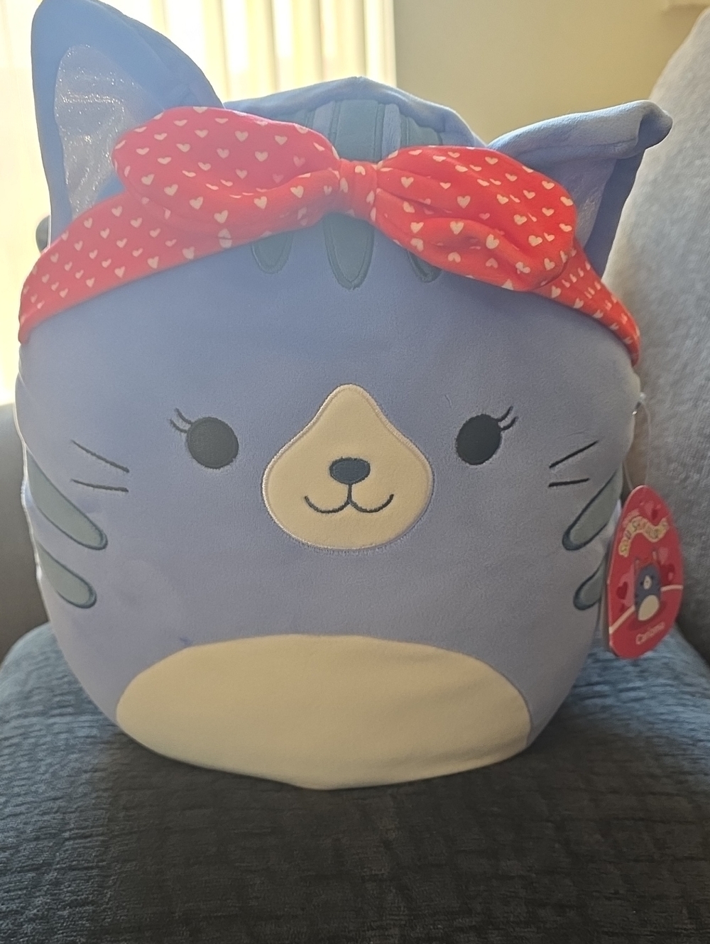 Plush Cat Original Squishmallows Carizma  Red Heart Headband